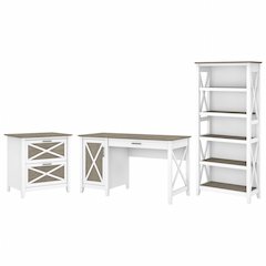 54W Computer Desk with 2 Drawer Lateral File Cabinet and 5 Shelf Bookcase