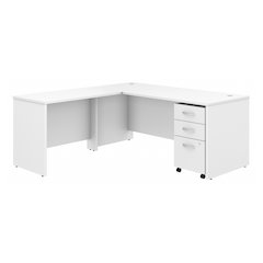 Studio C 72W x 30D L Shaped Desk with Mobile File Cabinet and 42W Return