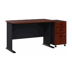 Series A 48W Desk with Mobile File Cabinet
