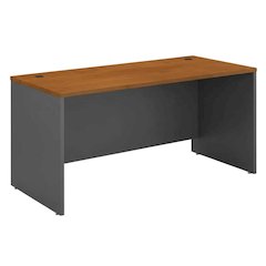 Modern Office Desk With Cherry And Gray Finish, 60W X 30D
