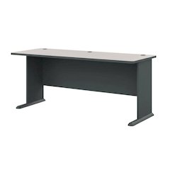 Wood Office Desk In Finish With Wire Management And Robust Construction