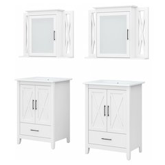 Key West 48W Double Vanity Set with Sinks and Medicine Cabinets