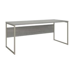 Modern hybrid computer desk with metal legs and spacious workspace