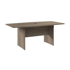 72W x 36D Boat Shaped Conference Table with Wood Base