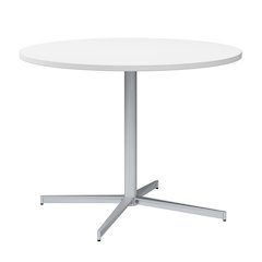 42-inch Round Conference Table with Metal Base in White