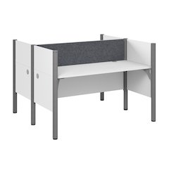 Pro-Biz Double face to face workstation in White with Gray Tack Boards
