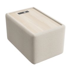 Assemble Modular Side Table with Charging Station in Oat Fabric