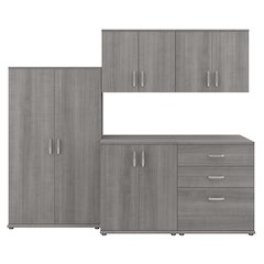 Universal 5 Piece Modular Laundry Room Storage Set with Floor and Wall Cabinets