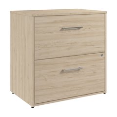 Hustle 2 Drawer Lateral File Cabinet with Lock in Natural Elm