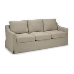 Harper 80W Sofa with Slipcover in Sand Basketweave Fabric