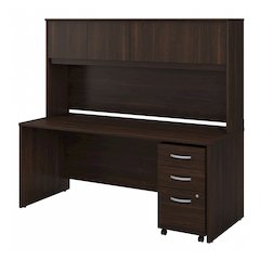 Studio C 72W x 30D Office Desk with Hutch and Mobile File Cabinet