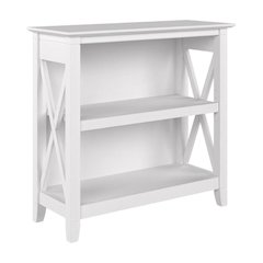 Small 2 Shelf Bookcase with Adjustable Shelves and Open Compartments