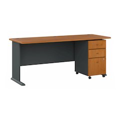 Series A 72W Desk with Mobile File Cabinet