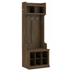 Woodland 24W Hall Tree and Small Shoe Bench with Shelves