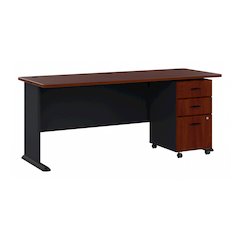 Series A 72W Desk with Mobile File Cabinet