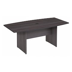 72W x 36D Boat Shaped Conference Table with Wood Base