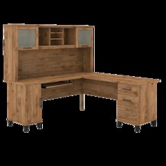 Somerset 72W L Shaped Desk with Hutch