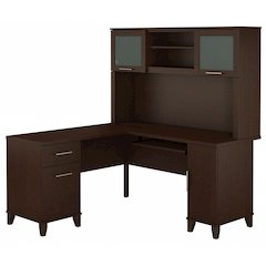 Somerset 60W L Shaped Desk with Hutch