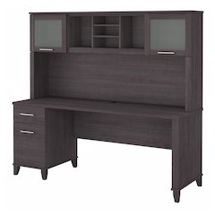 Somerset 72W Office Desk with Drawers and Hutch