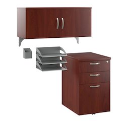 Cubicle Storage with Cabinet, Drawers, Paper Tray, and Pencil Holder