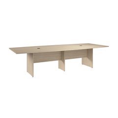 120-inch Office Conference Table with Wood Base in Natural Elm