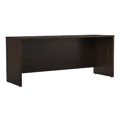 Contemporary Credenza Desk In Neutral Finish With Wire Management