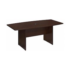 72W x 36D Boat Shaped Conference Table with Wood Base