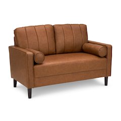 Max 54W Loveseat in Buffed Camel Vegan Leather