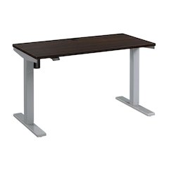 Electric Height-Adjustable Standing Desk In Silver With Steel Frame