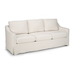 Harper 80W Sofa with Slipcover in Ivory Basketweave Fabric