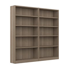 Universal Tall 5 Shelf Bookcase - Set of 2