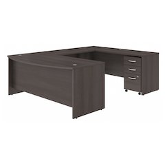 Studio C 72W x 36D U Shaped Desk with Mobile File Cabinet