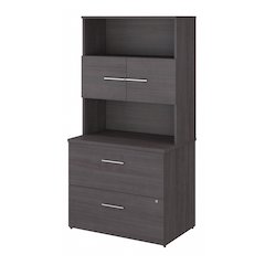 Office 500 36W 2 Drawer Lateral File Cabinet with Hutch