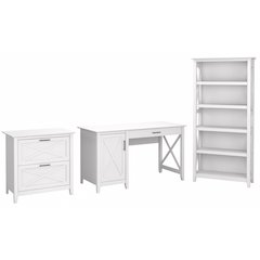 54W Computer Desk with 2 Drawer Lateral File Cabinet and 5 Shelf Bookcase