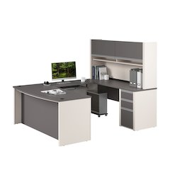 72W U-Shaped Executive Desk with Pedestal and Hutch