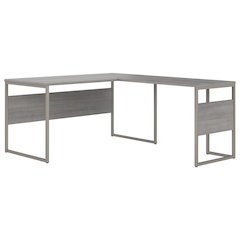 Hybrid 60W x 30D L Shaped Table Desk with Metal Legs