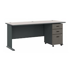 Series A 72W Desk with Mobile File Cabinet