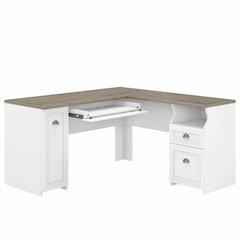 Fairview 60W L Shaped Desk with Drawers and Storage Cabinet