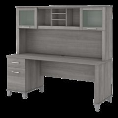 Somerset 72W Office Desk with Drawers and Hutch