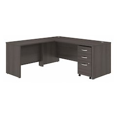 Studio C 72W x 30D L Shaped Desk with Mobile File Cabinet and 42W Return