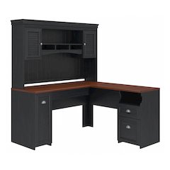 Fairview 60W L Shaped Desk with Hutch