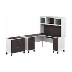 Somerset 60W L Shaped Desk with Hutch and Lateral File Cabinet