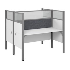 Pro-Biz Double face to face workstation in White with Gray Tack Boards