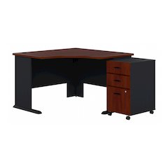 Series A 48W Corner Desk with Mobile File Cabinet