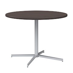 42-inch Round Conference Table with Metal Base in Storm Gray