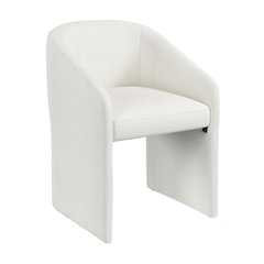 Camille Mid Back Barrel Office Chair in Light Cream Fabric