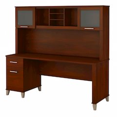 Somerset 72W Office Desk with Drawers and Hutch