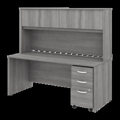 Studio C 72W x 30D Office Desk with Hutch and Mobile File Cabinet
