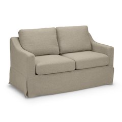 Harper 57W Loveseat with Slipcover in Sand Basketweave Fabric