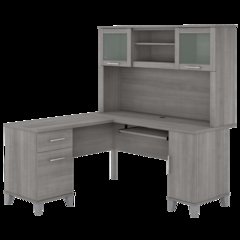 Somerset 60W L Shaped Desk with Hutch